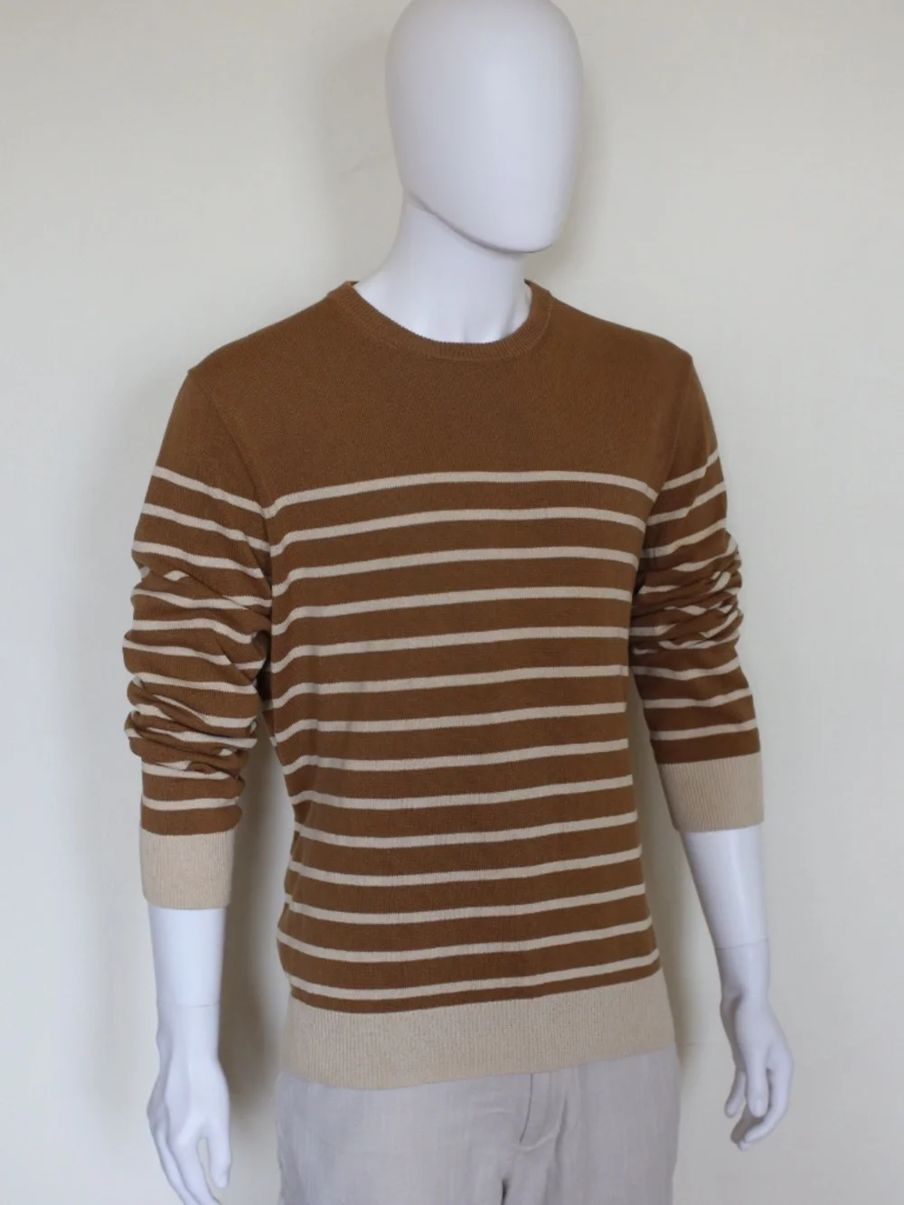 Vintage J Crew Brown Stripped Crew Neck Sweater